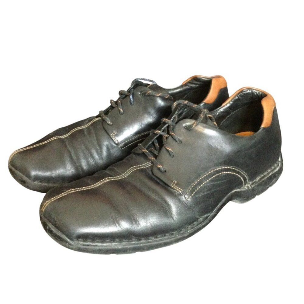 Cole Haan Mens 10.5M Black Leather Lace-Up Dress Shoes